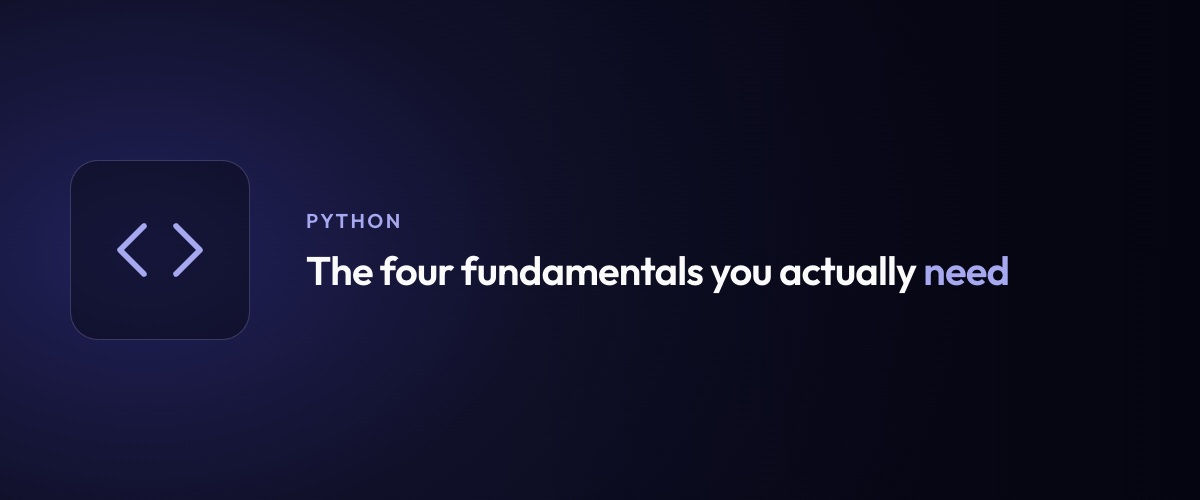 The four fundamentals you actually need