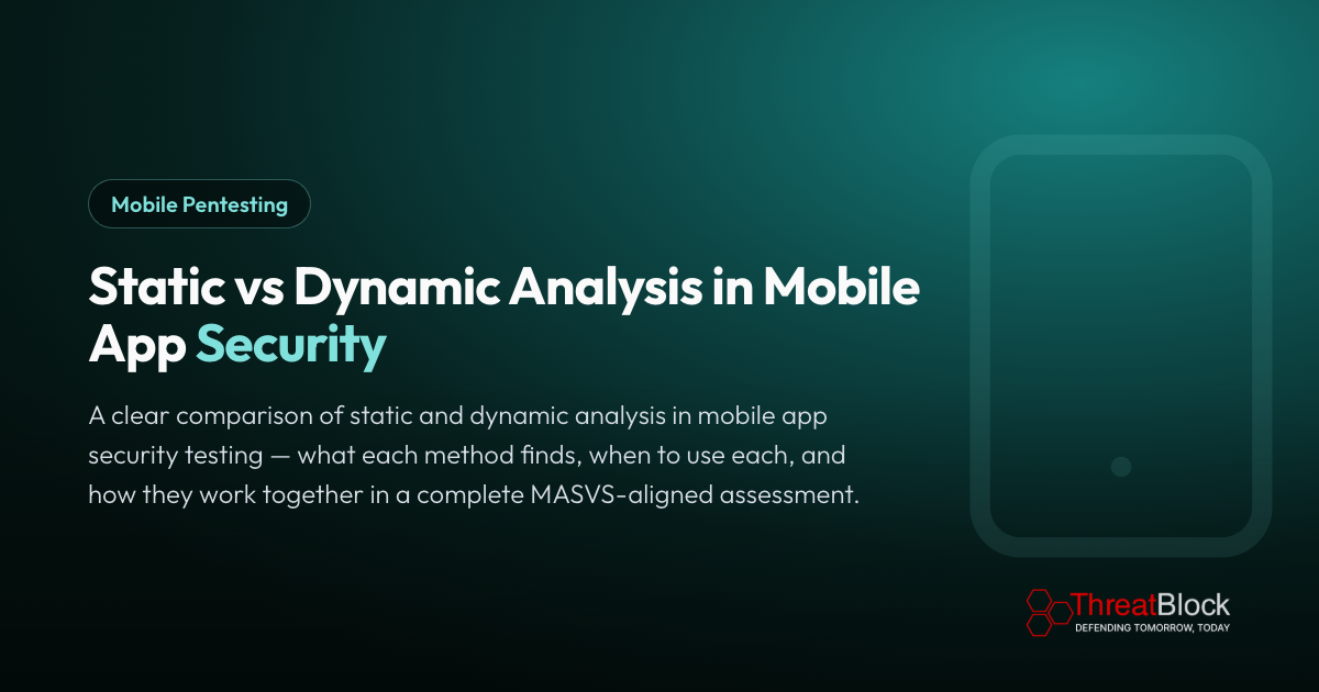 Static vs Dynamic Analysis in Mobile App Security